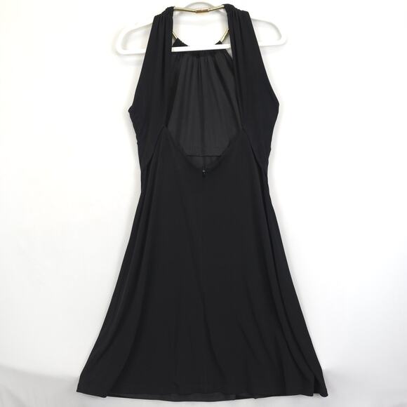 Calvin Klein Halter Dress Women 8 / 10 Black Gold Neck Accent Open Back Festive - Picture 6 of 15